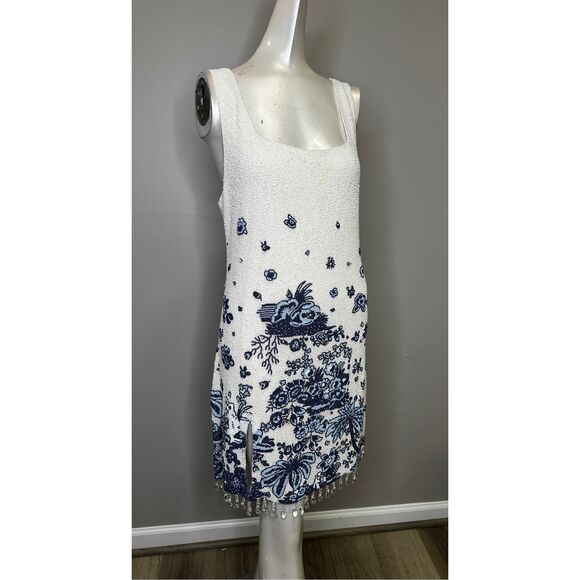 NWT STAUD Square Neck Crystal Fringe Le Sable Mini Dress Size XL $995 - Picture 3 of 9